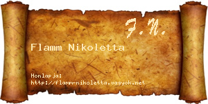Flamm Nikoletta névjegykártya